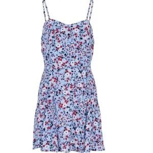CALVIN KLEIN Women's Dress Mini Skater Blue Floral Print Size M NWT